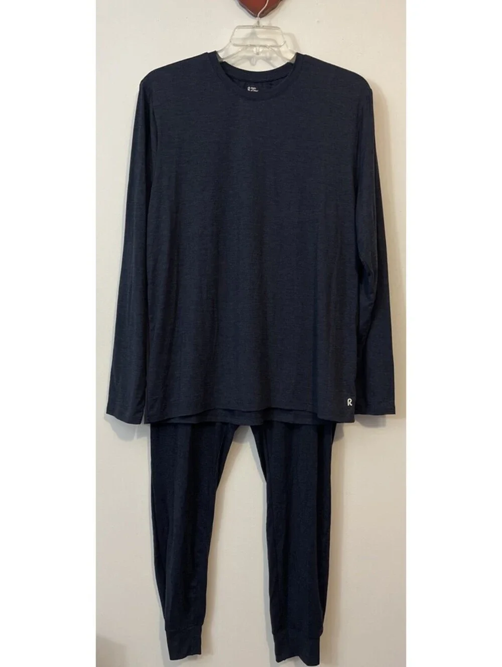 Right Of Way Mens Large Blue Long-Sleeved Lounge Shirt & Jogger Pant Set! A6088